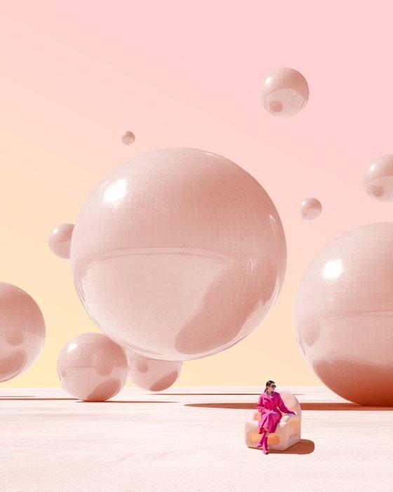 Téber - Lifes a Peach · No Reserve, Antiek en Kunst, Kunst | Designobjecten