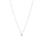 Witgouden solitair collier met diamant 14 krt, Met hanger, Verzenden, Wit, Zo goed als nieuw