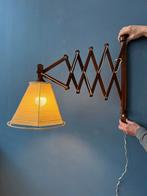 Vintage Wooden Scissor Wall Lamp with Rope Shade, Huis en Inrichting, Ophalen of Verzenden, Nieuw