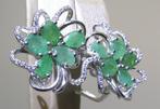 Smaragd Ring - Hoogte: 23 mm - Breedte: 21 mm- 7 g - (2), Verzamelen, Mineralen en Fossielen
