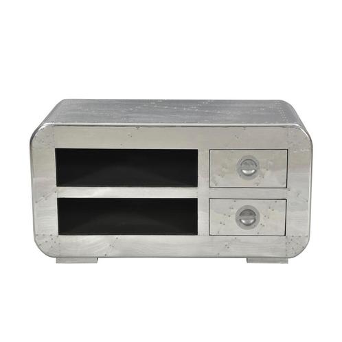 *WOONWINKEL* Tv-meubel Zilver Aluminium 100 Cm, Huis en Inrichting, Kasten | Televisiemeubels, Nieuw, Verzenden