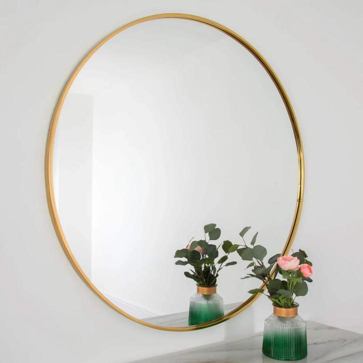 Manhattan Round Mirror - Gold, Huis en Inrichting, Keuken | Keukenbenodigdheden