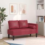 vidaXL Chaise longue met kussens kunstleer wijnrood, Huis en Inrichting, Banken | Sofa's en Chaises Longues, Verzenden, Nieuw