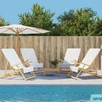 vidaXL Strandhanddoeken 4 st 400 g/m² 60x135 cm stof wit, Huis en Inrichting, Badkamer | Badtextiel en Accessoires, Verzenden