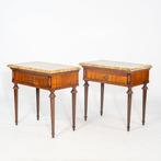 Nachtkastje (2) - Walnoot, Marmer