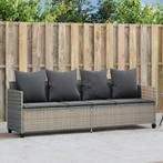 vidaXL Ligbed met kussen poly rattan lichtgrijs, Verzenden, Nieuw