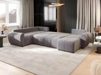 Slaapbank met opbergruimte Max | U-bank XL, Huis en Inrichting, Slaapkamer | Slaapbanken, Verzenden, Nieuw, Blauw
