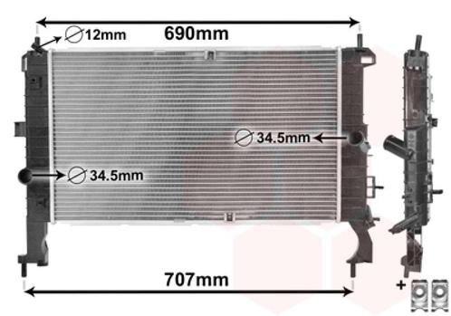 RADIATOR VOOR OPEL MERIVA A 2003-2006 1300260, Auto-onderdelen, Airco en Verwarming, Nieuw, Ophalen of Verzenden