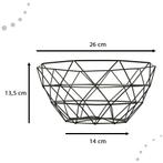 Ikonka Aluminium Fruitschaal 26 cm Zwart - Ronde Fruitmand, Ophalen of Verzenden, Nieuw