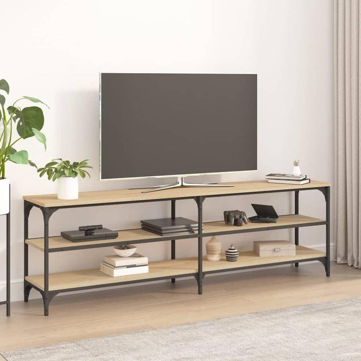 vidaXL Tv-meubel 160x30x50 cm bewerkt hout sonoma, Huis en Inrichting, Kasten | Televisiemeubels, 25 tot 50 cm, Nieuw, Overige houtsoorten