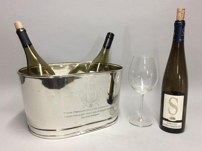 Wijnkoeler - met gegraveerde tekst van Lily Bollinger en, Verzamelen, Wijnen