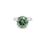 Ring - 14 karaat Witgoud - 5.29ct. tw. Groen Diamant (Fancy, Nieuw