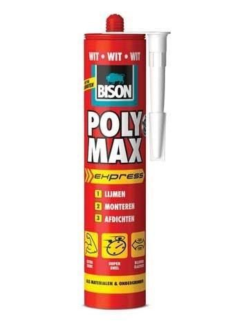 Bison Polymax Express Wit 425 gram, Doe-het-zelf en Verbouw, Verf, Beits en Lak, Nieuw, Ophalen of Verzenden