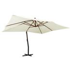 Grote Zweefparasol 400x300 Zandwit - - Retourdeal Tuin, Ophalen of Verzenden, Nieuw, 3 tot 4 meter, Zweefparasol