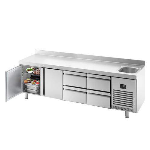 GGM Gastro | Koelwerkbank Premium PLUS - 2452x700mm - met 1, Zakelijke goederen, Horeca | Meubilair en Inrichting, Verzenden