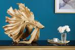 Design decoratief figuur vechtende vis CROWNTAIL 65cm goud, Huis en Inrichting, Woonaccessoires | Vazen, Ophalen of Verzenden