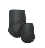Plantenbak Fiberclay 31x31x42 cm Antraciet, Verzenden, Nieuw, Rond
