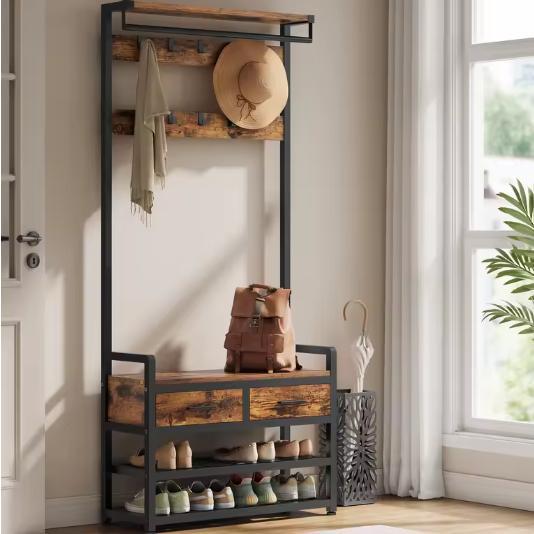Kapstok met Schoenenbank – Scheidbaar Ontwerp en 10 Haken, Huis en Inrichting, Woonaccessoires | Kapstokken, Nieuw, Verzenden