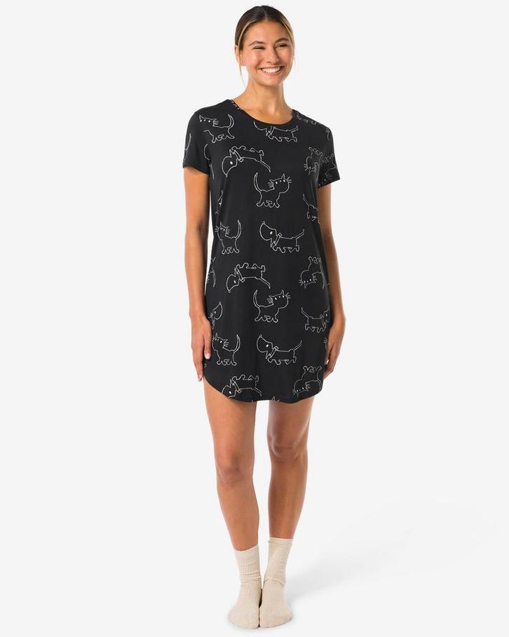 HEMA Takkie damesnachthemd micro zwart van €16.99 voor sale, Kleding | Dames, Ondergoed en Lingerie, Verzenden