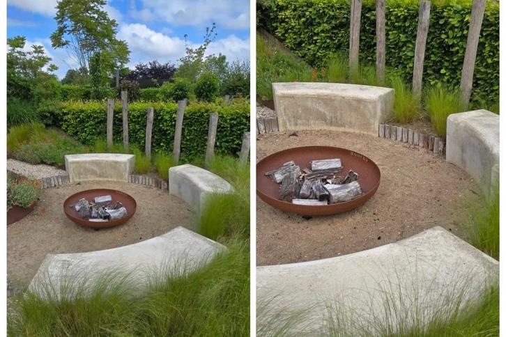 Rockwood® Betonnen bank binnenbocht 1.37m, Tuin en Terras, Tuinsets en Loungesets, Nieuw, Hout, Ophalen of Verzenden