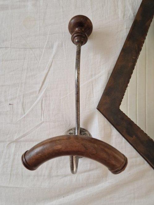 Wandspiegel - Koper - + Kapstok - Hout - Metaal, Antiek en Kunst, Curiosa en Brocante