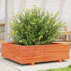 vidaXL Plantenbak 80x80x26,5 cm massief grenenhout wasbruin, Tuin en Terras, Verzenden, Nieuw, Hout