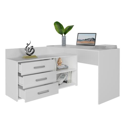 Hoekbureau wit met ladekast (Kantoor), Huis en Inrichting, Bureaus, Nieuw, Verzenden