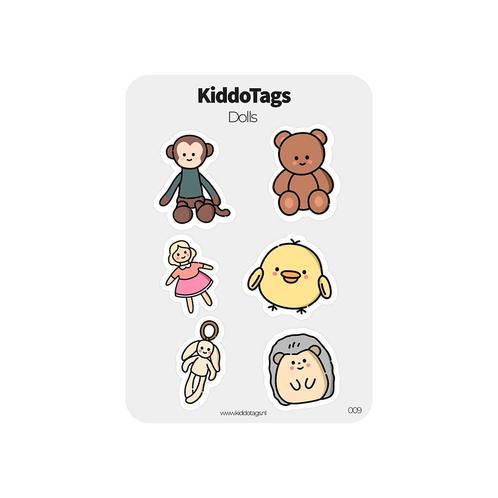 KiddoTags - Sticker Sheet 009 - Dolls, Hobby en Vrije tijd, Stickers en Plaatjes, Sticker, Nieuw