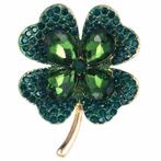 Fako Bijoux® - Broche - Klavertje Vier - Groen - 40x51mm -, Sieraden, Tassen en Uiterlijk, Broches, Nieuw, Verzenden