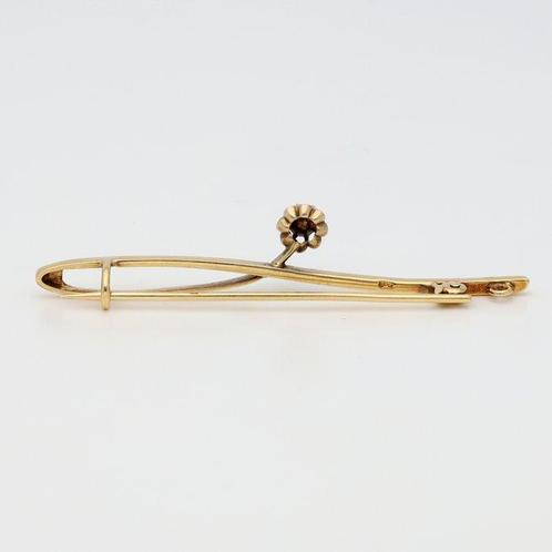 Broche - 14 karaat Geel goud Diamant (Natuurlijk), Sieraden, Tassen en Uiterlijk, Antieke sieraden