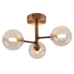 Moderne plafondlamp koper, Amer, IP44, Ophalen of Verzenden, Nieuw, Glas, Modern