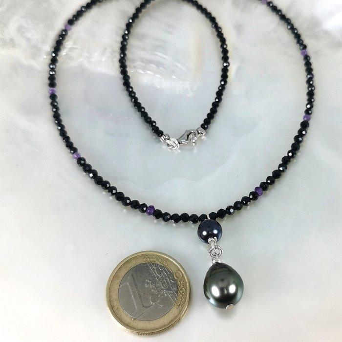 Halsketting Zilver Parel - Parel - Tahiti Ø7-11mm spinellen, Sieraden, Tassen en Uiterlijk, Kettingen