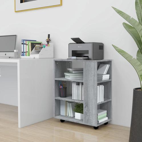 vidaXL Rolkast 60x35x75 cm bewerkt hout grijs sonoma eiken, Huis en Inrichting, Kasten | Overige, Nieuw, Verzenden