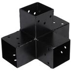 Starx paalverbinder 4-weg  70x70 mm zwart, Ophalen of Verzenden, Nieuw