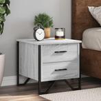 vidaXL Nachtkastje 40x41x40 cm bewerkt hout grijs sonoma, Huis en Inrichting, Slaapkamer | Nachtkastjes, Minder dan 45 cm, Verzenden