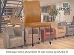Leren eetkamerstoel Comfort met wieltjes - Granada Sahara, Huis en Inrichting, Stoelen, Bruin, Nieuw, Leer, Ophalen of Verzenden