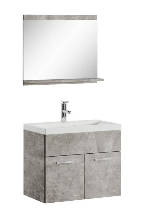 Badkamermeubel Montreal Set 02 60 x 35 cm Beton Grijs, Huis en Inrichting, Badkamer | Badkamermeubels, Nieuw, Wastafelkast, Verzenden