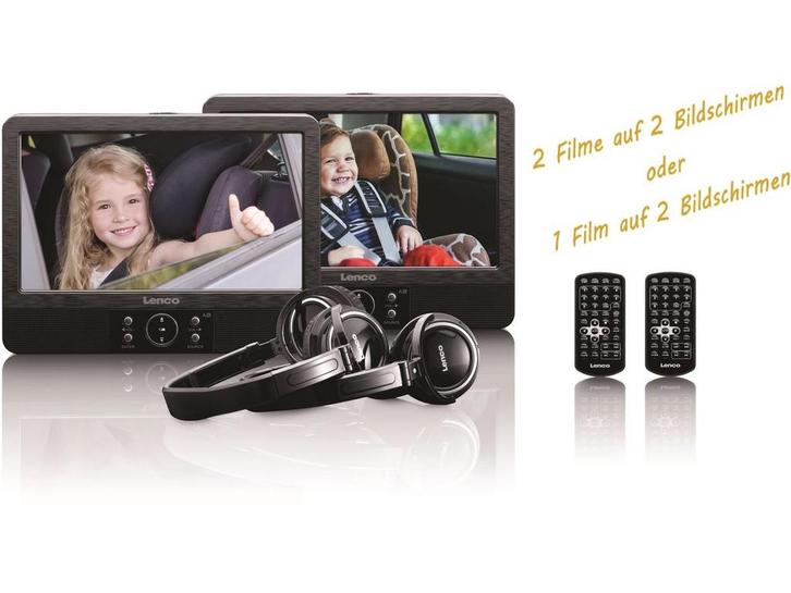 Lenco DVP-939 - Portable DVD speler - 2x 9 inch schermen -, Witgoed en Apparatuur, Overige Witgoed en Apparatuur, Zo goed als nieuw