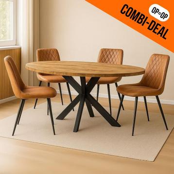 Mooie nieuwe set: OVALE eettafel + 4 stoelen slechts € 500 beschikbaar voor biedingen