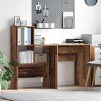 vidaXL Bureau met plank Oud hout 131,5 x 50 x 106,5 cm, Huis en Inrichting, Bureaus, Verzenden, Nieuw