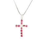 Zonder Minimumprijs - Halsketting - 18 karaat Witgoud Robijn, Sieraden, Tassen en Uiterlijk, Kettingen, Nieuw