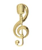 Gouden Microfoon en Muzieksleutel groot kettinghanger, Sieraden, Tassen en Uiterlijk, Verzenden, Nieuw