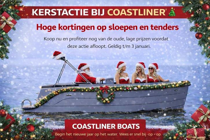 Kerstactie Coastliner: hoge kortingen op sloepen en tenders!, Watersport en Boten, Sloepen, Nieuw