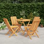 vidaXL 5-delige Tuinset massief teakhout, Verzenden, Nieuw, Hout, Tuinset