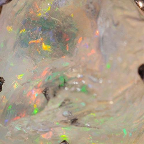 Verstelbare zilveren ring met doublette synthetische, Verzamelen, Mineralen en Fossielen