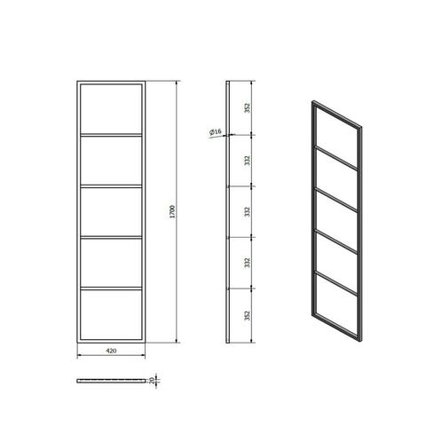 Handdoekrek Sapho SKA Industrial Staand 170x42 cm Mat Wit, Doe-het-zelf en Verbouw, Sanitair, Ophalen of Verzenden