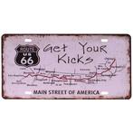 Amerikaans nummerbord - Route 66 - Get Your Kicks NIEUW, Huis en Inrichting, Ophalen of Verzenden, Nieuw