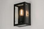 Rietveld Wandlampen - Zwart, Transparant - Glas, Staal, Meta, Huis en Inrichting, Lampen | Wandlampen, Verzenden, Nieuw