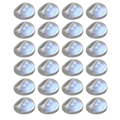 vidaXL Solarwandlampen LED 24 st rond zilverkleurig, Tuin en Terras, Buitenverlichting, Nieuw, Verzenden