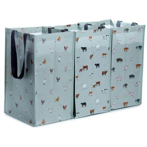 Recycletassen set van 3 Boerderijdieren Kippen/Koeien/Varken, Huis en Inrichting, Woonaccessoires | Prullenbakken, Nieuw, Ophalen of Verzenden
